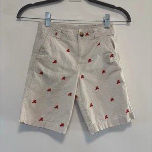 Janie and Jack Lobster Allover Embroidered Tan/White Stripe Shorts Boy Size 5T - Picture 1 of 8