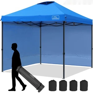 10x10 Pop Up Canopy Tent with 2 Sidewalls, Beach Tent - Easy Outdoor Sun Shad... - Picture 1 of 7