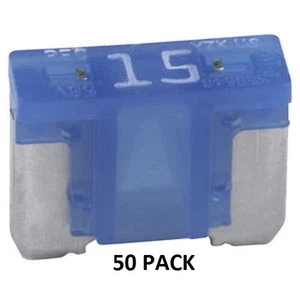 PACK DE 50 - FUSIBLES DE HOJA DE BAJO PERFIL - 15 AMPERIOS AUTOMOTRIZ MINI #ATM15LP-50PK - Imagen 1 de 2