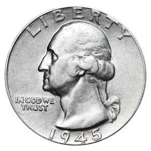 1945-D Washington Quarter Better Grade Complete Your Album! SILVER! - Picture 1 of 2