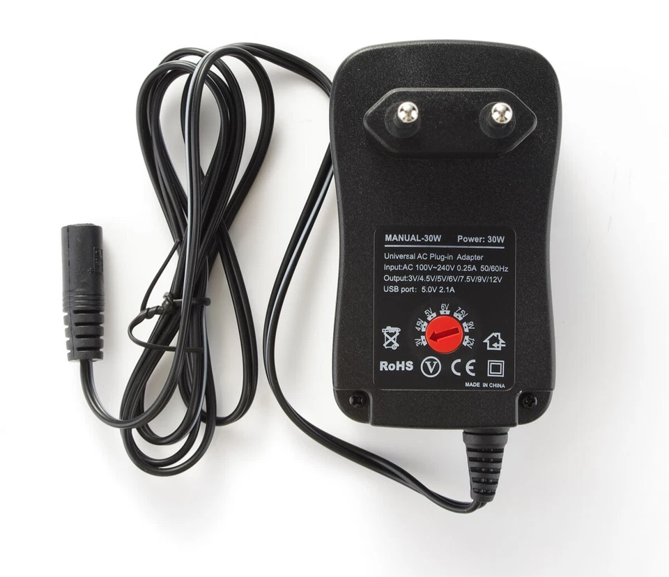 30W AC/DC Power Supply Adapter 3V 6V 9V 12V Adjustable Transformer For LED Lamp - Image 1 of 4