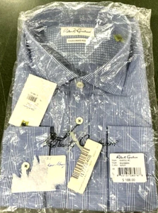 ROBERT GRAHAM Mens Napoli RC Dress Shirt NEW Size 46 Neck 18 Retail $168 Navy - Picture 1 of 6