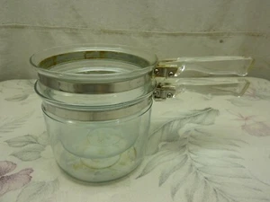 Vintage Pyrex Flameware Clear Glass 1 1/2 Quart Double Boiler - 6283-U & 6283-L - Picture 1 of 4