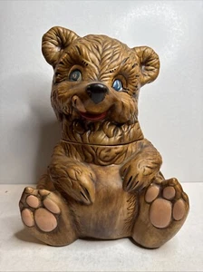 Vintage 1940's 50's Gilner Pottery Brown Teddy Bear Cookie Jar USA  - Picture 1 of 10