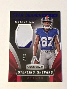 2016 Sterling Shepard Rookies Stars Search Patch SSP 19/25 Giants Mint Hot #21 - Picture 1 of 2