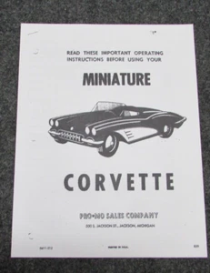 1959 MINIATURA CORVETTE DRIVEWAY MANUALE AUTO/GO CARRELLO - Foto 1 di 3