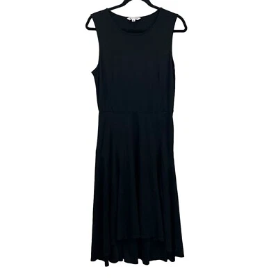 Vestido para mujer Nanette Lepore calce y acampanado elástico cuello redondo sin mangas negro 12 Foto 1 de 4