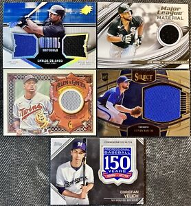 (x5) MLB Memorabilia Patch Relic Card Lot - Rookie RC Insert/Parallel (L25)