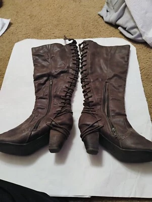 Botas con cordones Report para mujer talla 6 marrón Marisa hasta la rodilla Foto 1 de 3