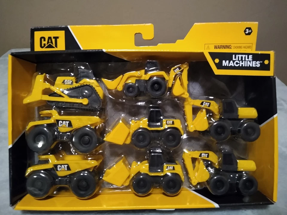 Caterpillar 8 Equipment Toy Backhoe Bull Dozer Excavator Wheel Loader Dump Truck - Image 1 of 4