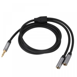 3.5mm Audio Extension Cable, 1 Male to 2 Female Mic Headphone Y Splitter 1m - Picture 1 of 7
