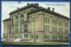 Hibbing Minnesota mn High School old postcard - Picture 1 of 2