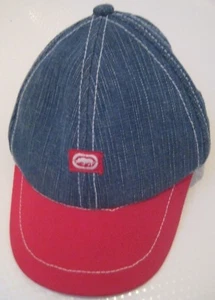 Neu Ecko Unlimited Kopfbedeckung Kleinkind 18-24M Baseballkappe Mütze Denim blau rot Jeans  - Bild 1 von 4