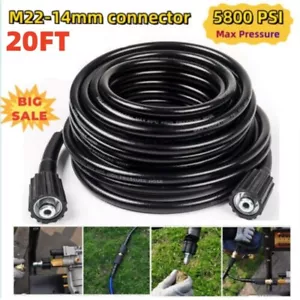 Hot High Pressure Washer Hose 6m/20ft 5800PSI M22 Power Washer Extension Hose US - Picture 1 of 18