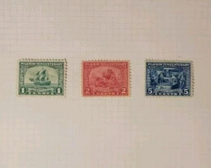 US Scott #548-550, 1920 MNH Pligrim Tercentenario Emissione Francobolli Set - Foto 1 di 3