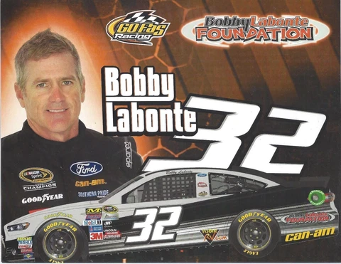 2016 BOBBY LABONTE "BOBBY LABONTE FOUNDATION" #32 NASCAR SPRINT CUP POSTCARD Cover