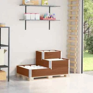 Paletten-Aufsatzrahmen 3-fach Braun 120x80 cm Massivholz Kiefer vidaXL - Bild 1 von 8