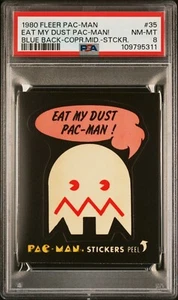 1980 FLEER PAC-MAN STICKER EAT MY DUST PAC-MAN! #35 PSA 8 NM-MT POP 1 ONE HIGHER - Picture 1 of 4