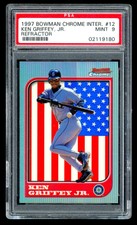 1997 Bowman Chrome KEN GRIFFEY JR. #12 International Refractor PSA 9 Mint!
