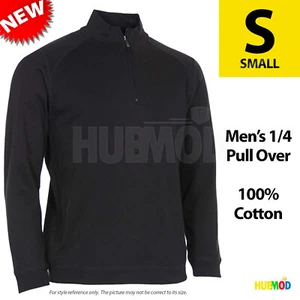 Kirkland Signature Men's 1/4 100% Cotton Active Pullover Sweater SMALL BLACK NEW - Picture 1 of 2