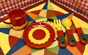 VTG Play Dishes 5pc Place Setting Dinnerware Replacement Pretend Fun For Tikes - Picture 1 of 8