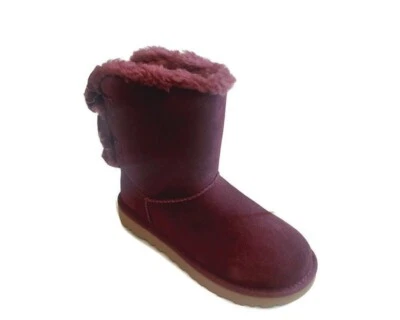 Botas de gamuza UGG para mujer talla 6 Bailey Bow terciopelo aplastado uva de vino 1138171 Foto 1 de 4