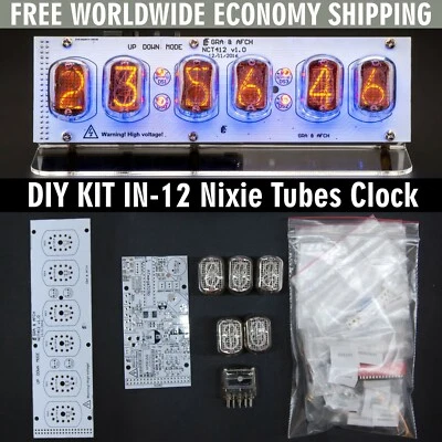 DIY KIT IN-12 Nixie Tube Clock with Acrylic Stand [WITH TUBES] FREE SHIPPING - Image 1 of 4
