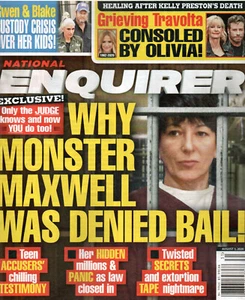 National Enquirer August 3 2020 Ghislaine Maxwell Olivia Newton John Travolta - Imagen 1 de 2