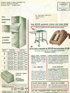 VINTAGE CANADA OFFICE & LEGAL EQUIPMENT CO. ORIGINAL CATALOG - Foto 1 di 3