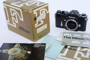 Vintage analoge Spiegelreflexkamera Nikon F 35 mm schwarz. Eyelevel Prismenfinder.  Box. Cap - Bild 1 von 22