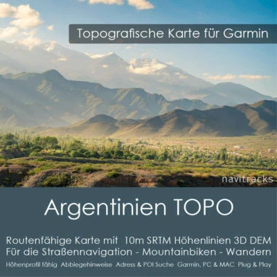 Argentinien Garmin Topo GPS Karte 8GB microSD Garmin Navi, PC & MAC - Bild 1 von 4