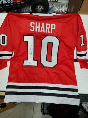 Patrick Sharp Autographed/Signed Custom Jersey Beckett COA Chicago Blackhawks - Image 1 of 4