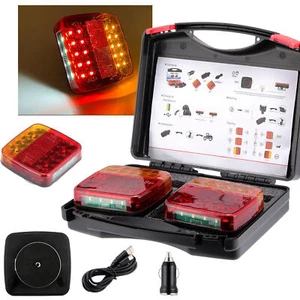 12-24V Rücklicht Anhänger Leuchtensatz kabellos Magnet Funk Wireless Akku LED DE - Zdjęcie 1 z 12