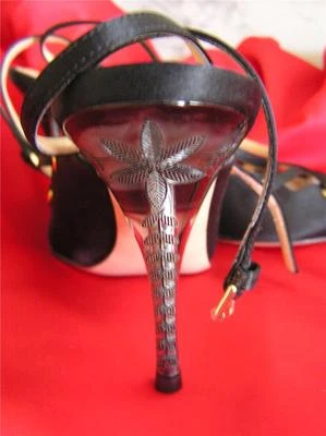 全新无标签 $775 Gianvito Rossi 系带绑带凉鞋 缎面鞋 37 意大利 US 6,5 M — 第 1/4 张图片