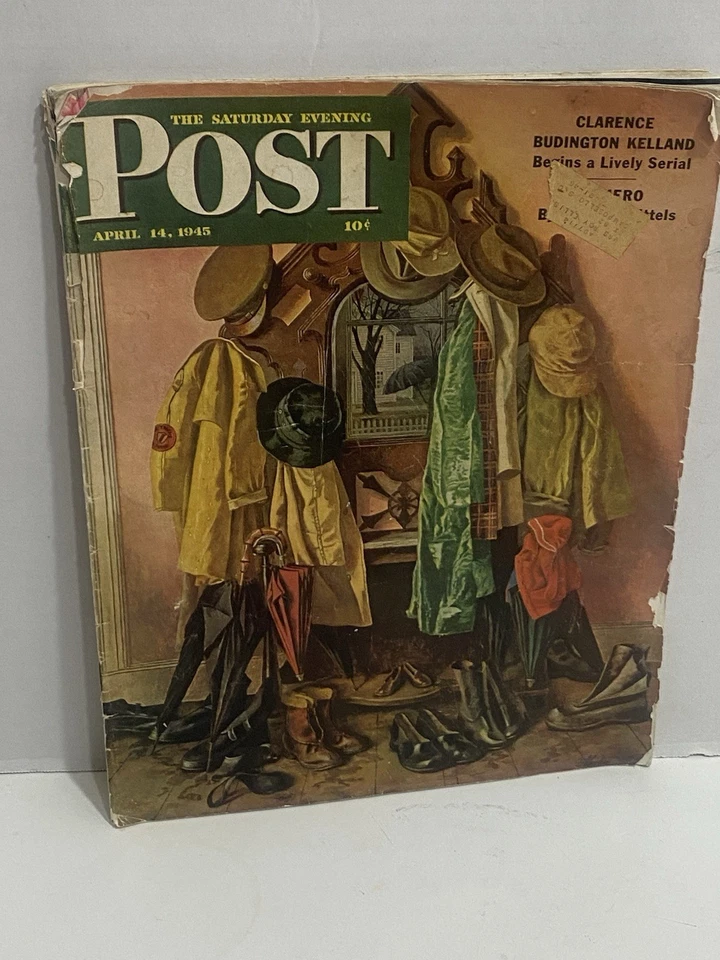 SATURDAY EVENING POST  Magazine APRIL 14 1945 CLARENCE BUDINGTON KELLAND - Image 1 of 4