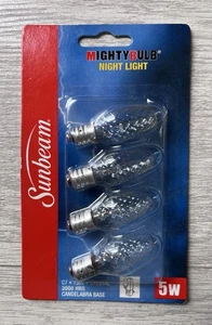 Sunbeam Mightybulb 5W Night Light Crystal Bulbs 4 Pack Candelabra Base NEW - Picture 1 of 2
