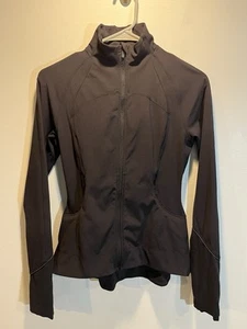 Chaqueta Lululemon Peplum Cremallera Negra Talla 4 Cuello Simulado Bolsillos Curvos Ajustada - Imagen 1 de 10
