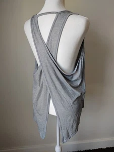 ATHLETA Essence Large Open Tie Back Tank Gray Long Relaxed Fit - Picture 1 of 4
