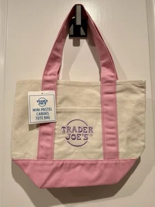 Trader Joe’s 2025 Mini Pastel Canvas Tote Bag Set Of 4 Colors (New With Tag) - Picture 1 of 4