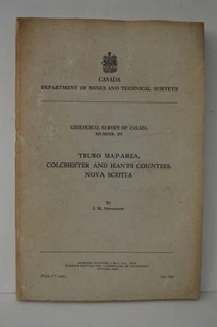 Truro Map-Area Colchester & Hants Counties Nova Scotia I.M. Steveonson PB - Imagen 1 de 1