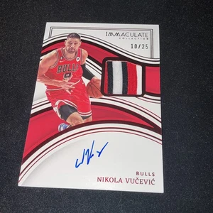 2022-23 Immaculate Nikola Vucevic Patch Auto Red #10/25 Bulls - Picture 1 of 2