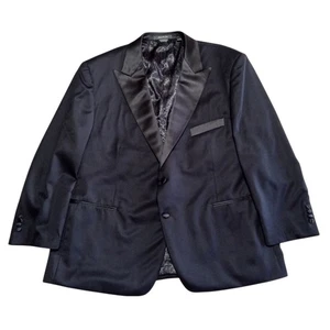 INDOCHINO Wool Cashmere Men's Black Peak Collar Full Tuxedo Jacket 42R Bespoke - Picture 1 of 19