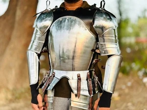 Medieval Knight Armor Costume – Full Steel Body Armor with Gauntlets & Shoulder - Picture 1 of 8