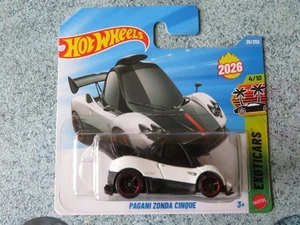 Hot Wheels H6B 026 PAGANI ZONDA CINQUE tooned Black/White 2026 026/250 CaseB New - Picture 1 of 2