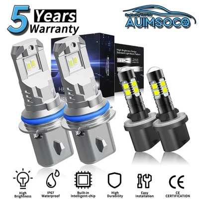 For Ford E-250 2003-2007 Van 2-Door LED Headlight Bulbs Hi/Lo Fog Beam 80000LM - Image 1 of 4