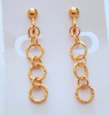 1 Paar elegante schlichte leichte goldf Ohrclips CLIPS ca 4 cm lang - Bild 1 von 3