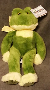 NWT Fluffyville USA LANKY plush Green Frog Stuffed Animal Toy 13" W/ Yellow Bow - Picture 1 of 5