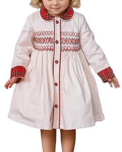 Toddler Smocked Dress Baby Girls' Clothing Long Sleeve Fall Dresses Family Ma... - Picture 1 of 7
