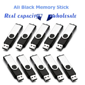 (5X/10X/50X) METAL STORING DATA THUMB PEN BLACK USB FLASH DRIVE/MEMORY STICK LOT - Picture 1 of 5