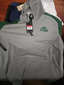 Nike Baseball BSBL 3/4 Sleeve Hoodie in Gray Size Men L Large Pullover MSRP $70 - Picture 1 of 4